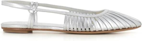DEL Carlo Zilveren Ballerina Platte Schoenen