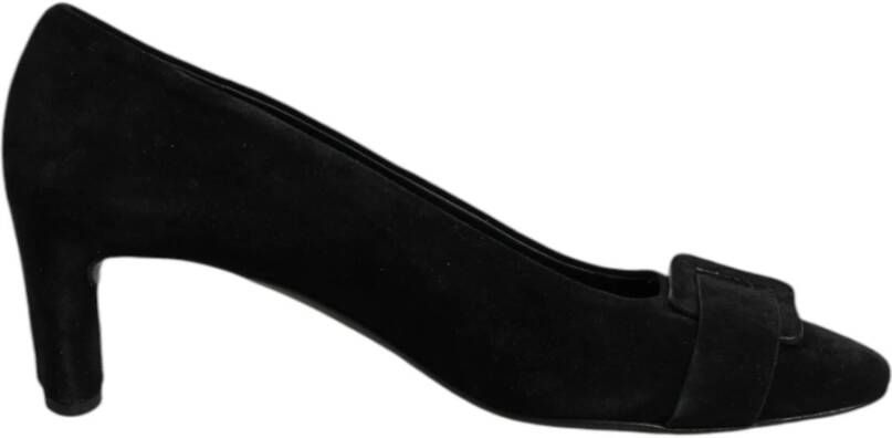 DEL Carlo Zwarte leren hoge hakken pump schoenen
