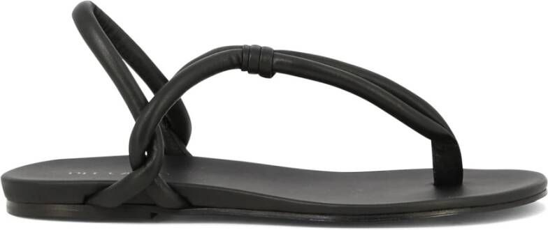DEL Carlo Zwarte Leren Sandalen voor Vrouwen