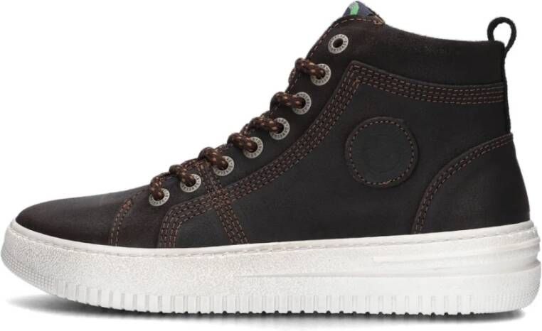 Develab Jongens Hoge Sneakers Stijlvol Donkerbruin Brown Dames