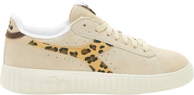Diadora Dames Game Step Suede Animalier Sneakers Beige Dames