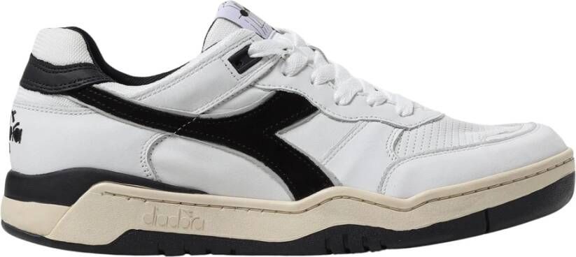 Diadora Gebruikte witte en zwarte sneaker met leer en suède White Heren - Foto 3