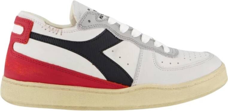 Diadora Heritage Mi Basket Row Cut Used Wit Rood Zwart