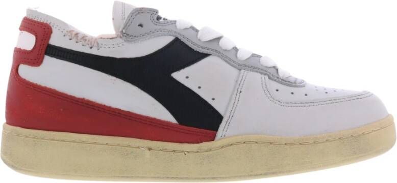 Diadora Basket Row Cut Sneakers Wit Unisex