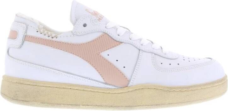 Diadora Basket Row Wit Oudroze Sneakers
