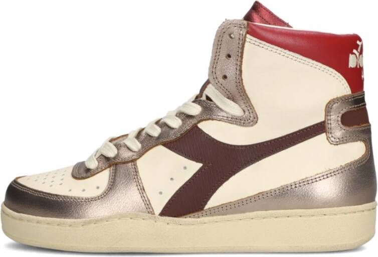 Diadora Beige Mid Basket Sneakers voor dames Multicolor Dames