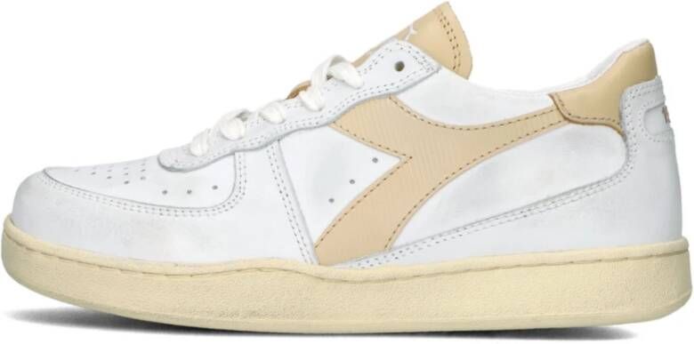 Diadora Beige Retro Runner Sneakers Mi Basket Row Cut