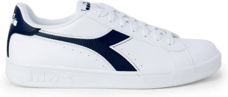 Diadora Blauwe Lace-Up Sportieve Sneakers White Heren