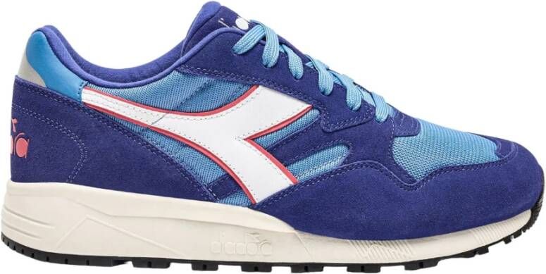 Diadora Blauwe Leren Sportieve Sneakers met Rubberen Zool Multicolor Dames