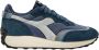 Diadora Blauwe Suède Hardloopschoenen - Thumbnail 1