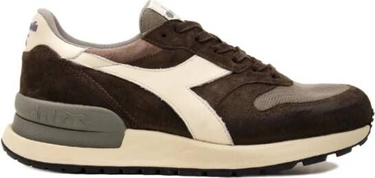 Diadora Bruine Lage Sneakers voor Mannen Brown Heren