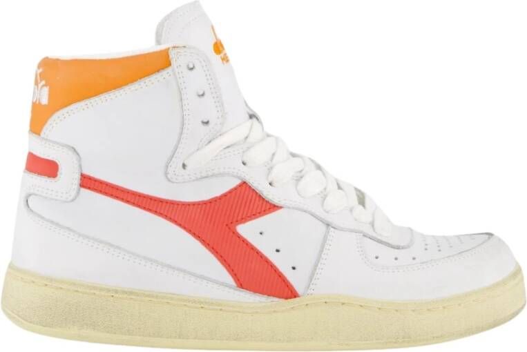 Diadora Dames Mi Basket Used Wit Oranje White Dames