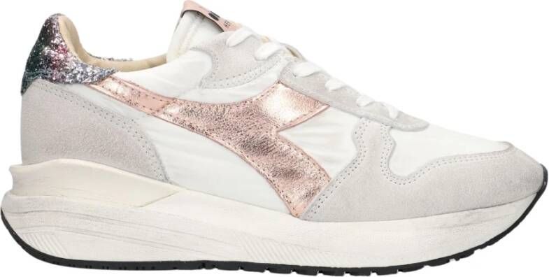 Diadora Sneakers Dames Lage sneakers Damesschoenen Canvas Venus iris dirty Glitter Wit combi