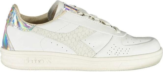 Diadora Witte vetersneakers met contrastdetails White Dames