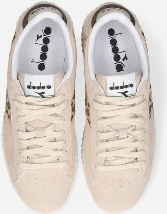 Diadora Dames Game Step Suede Animalier Sneakers Beige - Foto 3