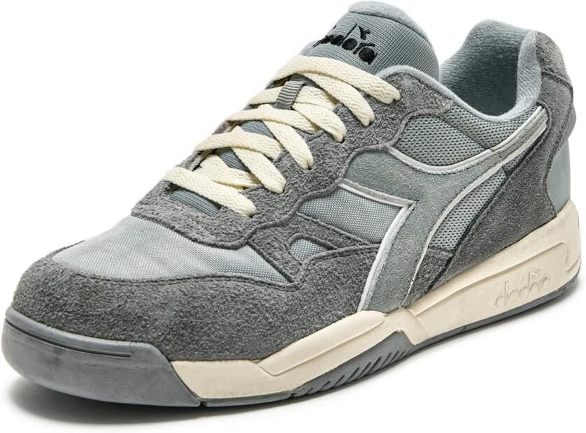 Diadora Grijze Platte Schoenen Exclusieve Hairy Suede Variant Gray Heren - Foto 4