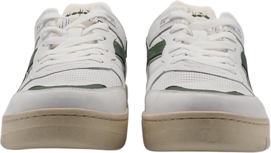 Diadora Groene gebruikte leren sneakers voor heren