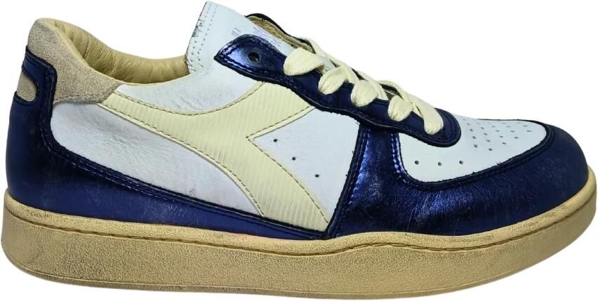 Diadora Schoenen Wit Leer Mi basket low metallic dirty sneakers wit - Foto 2