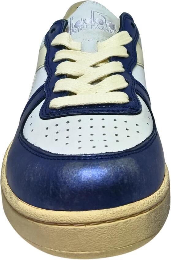 Diadora Schoenen Wit Leer Mi basket low metallic dirty sneakers wit - Foto 3