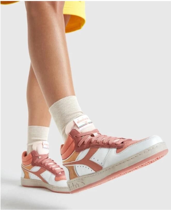 Diadora Magic Basket Demi Icona Hoge sneakers Leren Sneaker Dames Roze - Foto 5