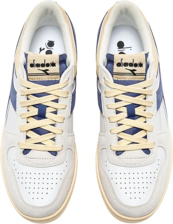 Diadora Witte Leren Sneakers Met Rubberen Zool En Sportieve Details - Foto 2