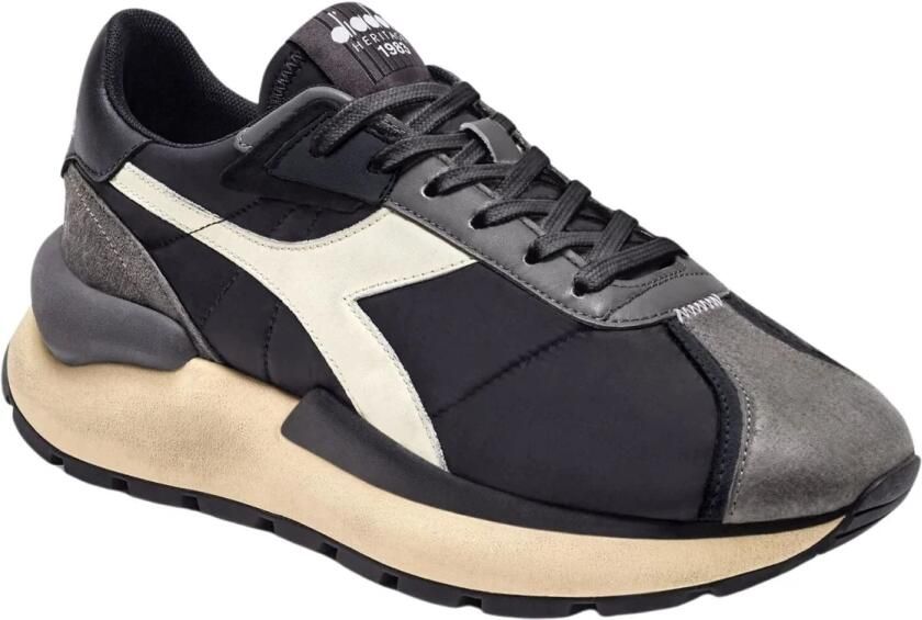 Diadora Lage Top Synthetisch Leren Sneakers Black Heren - Foto 2