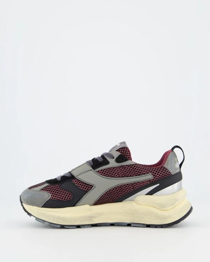 DIADORA Lage Sneakers Dames Mesh Runner Leer Grijs