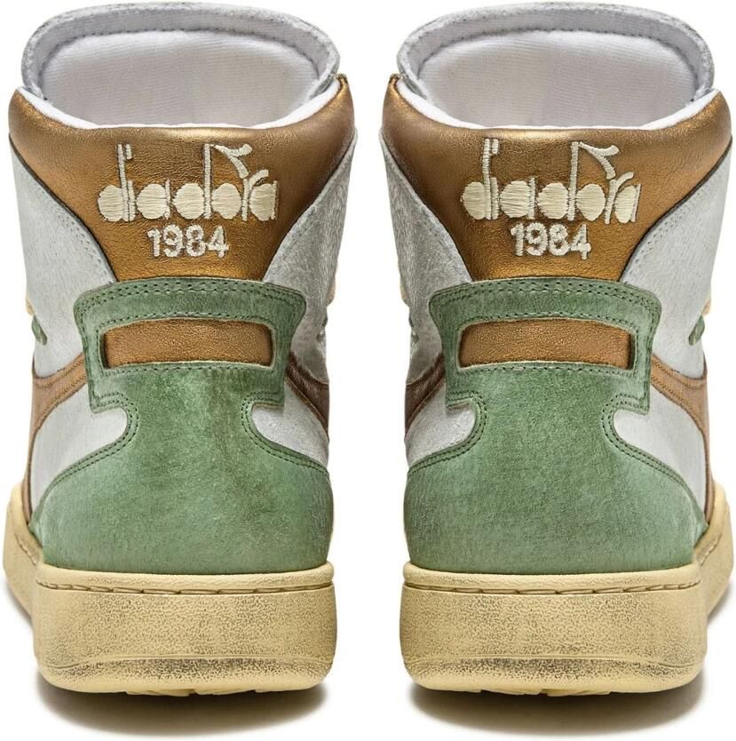 Diadora Mi Basket Used sneaker van leer met suède details