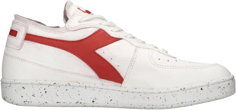 Diadora Heritage Mi Basket Row Cut 2030 Veter sneakers Vegan Wit rood - Foto 4