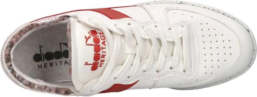 Diadora Heritage Mi Basket Row Cut 2030 Veter sneakers Vegan Wit rood - Foto 5