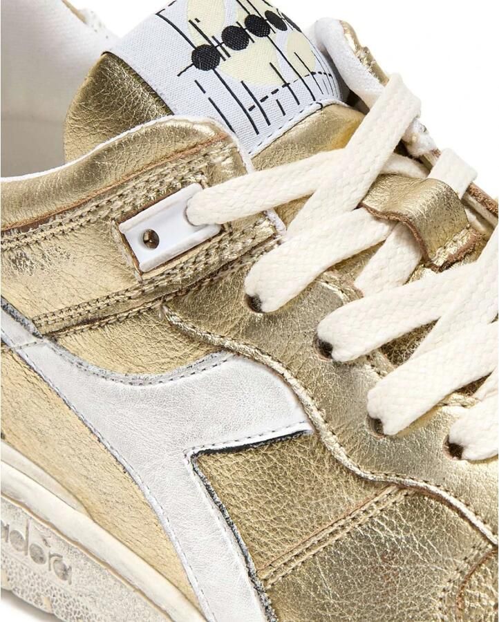 DIADORA Hoge Sneakers Dames Met Basket Sneaker Maat: 40 Materiaal: Leer Kleur: Goud