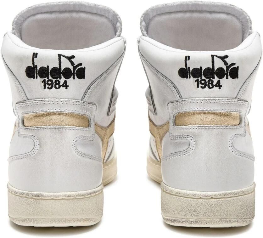Diadora Heritage MI Basket used white gold Wit