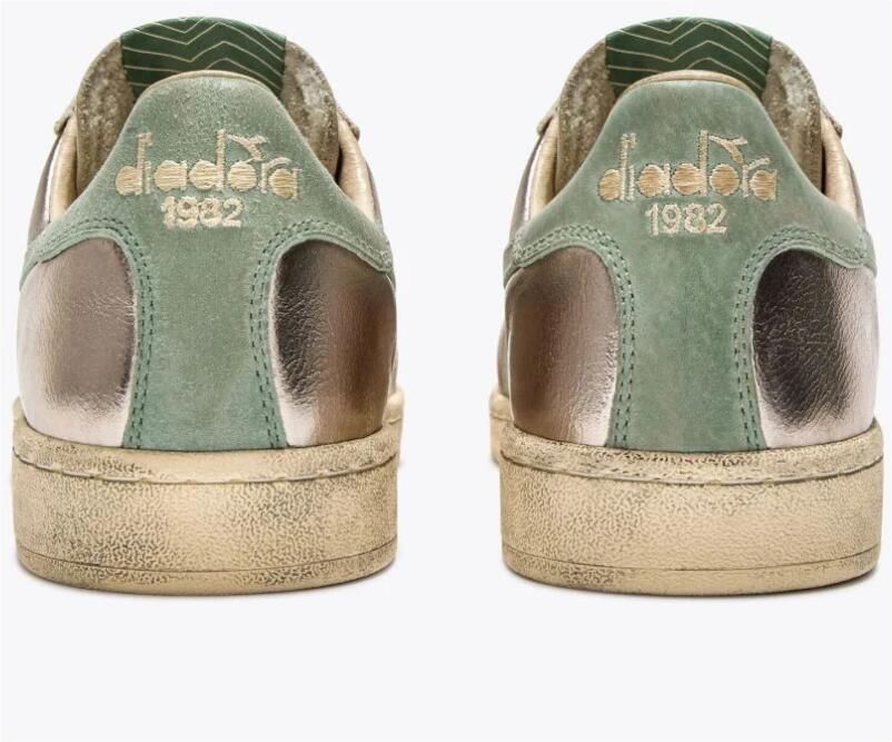 DIADORA HERITAGE Lage Sneakers Dames Prestige Metal Used Maat: 41 Materiaal: Leer Kleur: Zilver - Foto 2