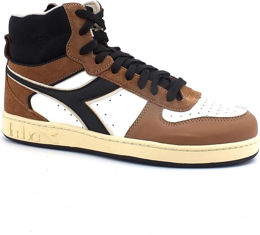 Retro Sneaker bruin Tinten Magic Basket Mid Earth Hoge sneakers Leren Sneaker Bruin - Foto 4