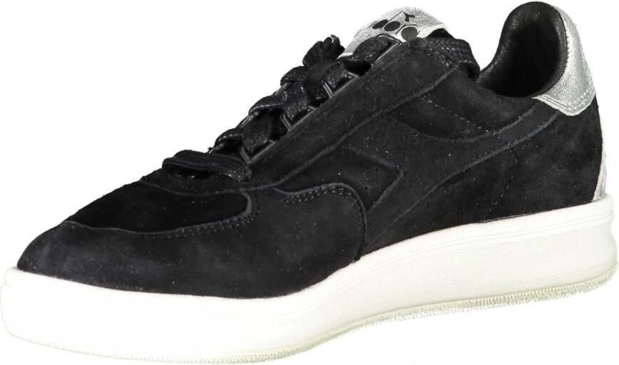 Diadora Elegante Zwarte Leren Sneakers met Details Black Dames