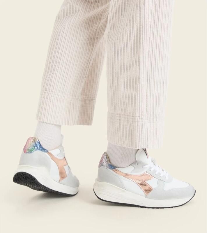 Diadora Sneakers Dames Lage sneakers Damesschoenen Canvas Venus iris dirty Glitter Wit combi