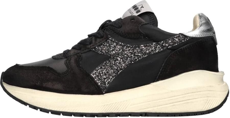 Diadora Sneakers Dames Lage sneakers Damesschoenen Canvas Venus glit dirty Glitter Zwart