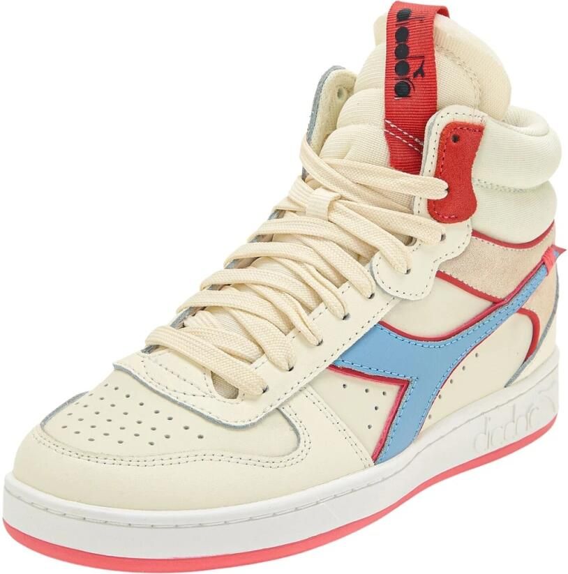 Diadora Magic Basket Mid Label Woman Hoge sneakers Leren Sneaker Dames Wit - Foto 3