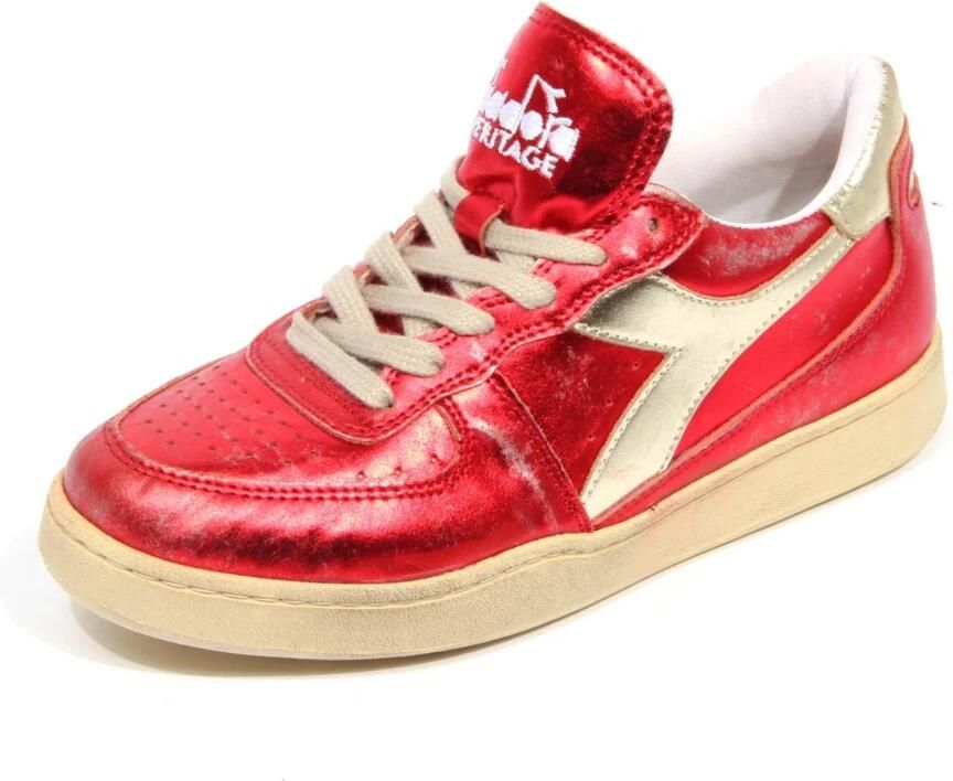 Diadora Mi Basket low metallic sneakers Rood Dames - Foto 2