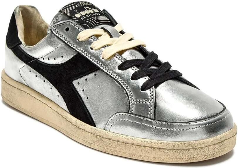 Diadora Vintage Zilveren Leren Sneakers