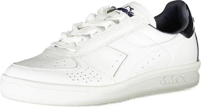 Diadora Elegante witte vetersneakers met contrastdetail White Dames