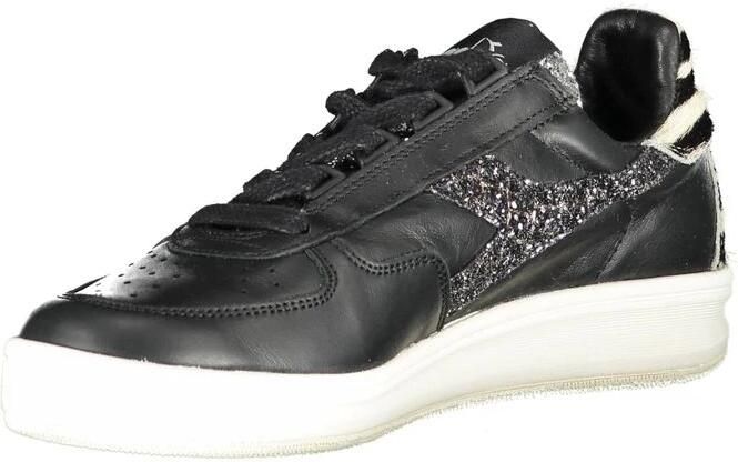 Diadora Zwarte leren sneakers met contrasterende accenten Black Dames