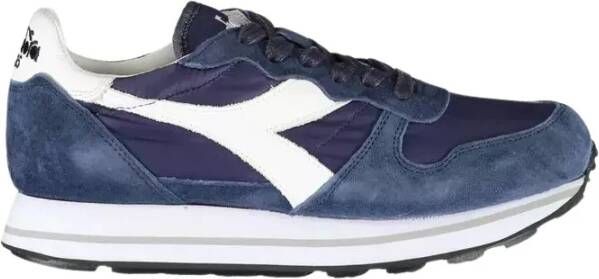 Diadora Blauwe Vetersneakers met Contrasterende Details Blue Dames