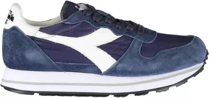 Diadora Blauwe Vetersneakers met Contrasterende Details Blue Dames