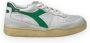 Diadora Sneakers Heren Lage sneakers Herenschoenen Leer Mi bask low used Wit groen - Thumbnail 8