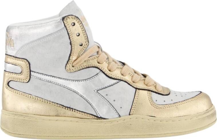 Diadora Gebruikte Wit Metallic Sneakers White Dames