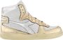 Diadora Sneakers Dames Hoge sneakers Damesschoenen Leer M basket metallic Goud - Thumbnail 2