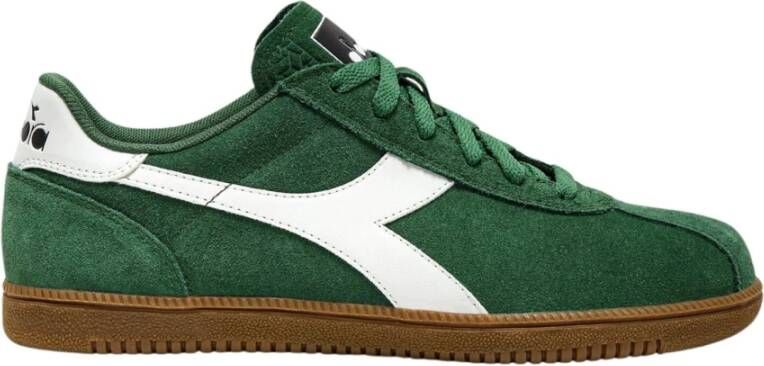 Diadora Groene Leren Casual Sneaker Unisex