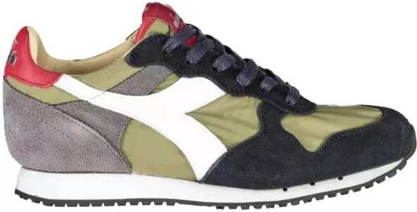 Diadora Groene Leren Damessneakers Multicolor Dames