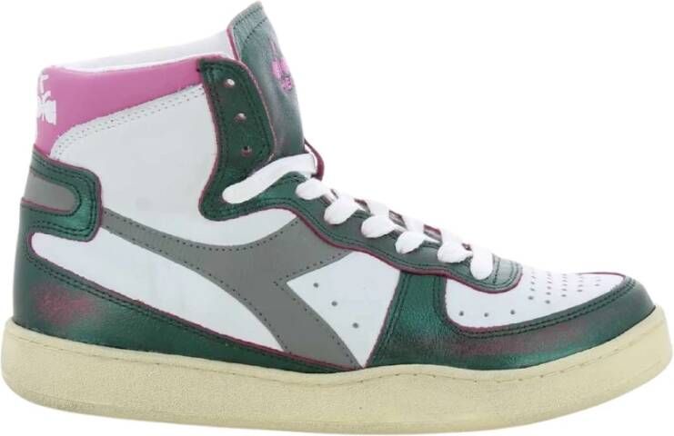 Diadora Groene Metal Mix Basket Sneakers Multicolor Dames